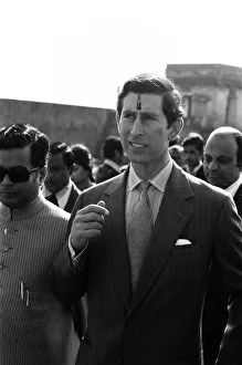Images Dated 29th November 1980: Prince Charles visits the historical Fatehpur Sikri near Agra, India. 29th November 1980