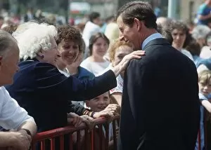 Images Dated 1st November 1989: Prince Charles on walkabout Scotland November 1989 meeting people