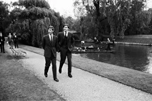 Images Dated 9th April 2015: Prince Charles walking by the Canal with Robert Woods October 1967