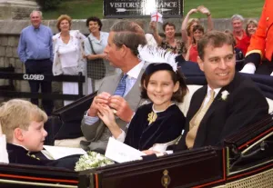 Prince Edward Royal Wedding 1999 Prince Charles and the Duke of York smile to Prince Edward Royal Wedding 1999 Prince Charles and the Duke of York smile to