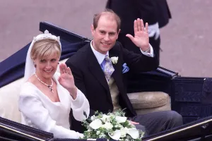 Prince Edward and Sophie Rhys Jones waving after their wedding at Windsor June Prince Edward and Sophie Rhys Jones waving after their wedding at Windsor June