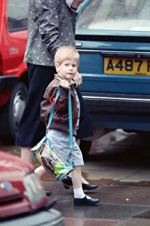 Prince Harry arrives for nursery school at Chepstow Villas nursery in Kensington