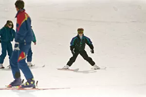 Images Dated 30th March 1992: Prince Harry pictured on a skiing holiday. He is on holiday with his mother