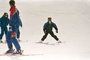 Images Dated 30th March 1992: Prince Harry pictured on a skiing holiday. He is on holiday with his mother