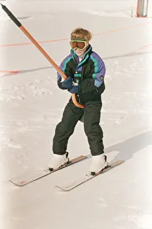 Images Dated 30th March 1992: Prince Harry pictured on a skiing holiday. He is on holiday with his mother