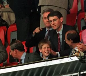 Images Dated 26th June 1998: Prince Harry shares a joke while watching England play Colombia in Lens in Northern