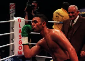 Prince Naseem Hamed boxer celebrates after beating Said Lawal at the SECC in Glasgow Prince Naseem Hamed boxer celebrates after beating Said Lawal at the SECC in Glasgow