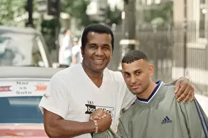 Images Dated 26th August 1999: Prince Naseem Hamed with his new trainer Emanuel Steward From The Kronk Gym In Detroit