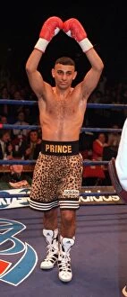 Images Dated 3rd May 1997: Prince Naseem Hamed after his victory over Billy Hardy in Manchester to retain his WBO