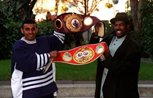 Prince Nasem And Tom Johnson Show Off Their Belts At The Frank Warren Press Prince Nasem And Tom Johnson Show Off Their Belts At The Frank Warren Press