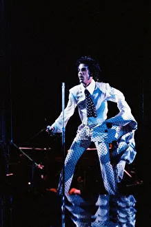 Images Dated 25th July 1988: Prince performing on stage at Wembley 25th July 1988 Lovesexy World Tour