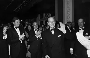 01440 Gallery: Prince Philip being applauded at an official dinner. December 1986