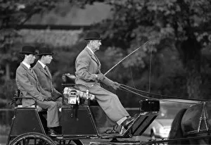 Prince Philip driving a carriage. May 1987