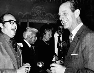 Images Dated 15th May 1973: Prince Philip, the Duke of Edinburgh, with comedian Eric Morecambe at a Variety Club