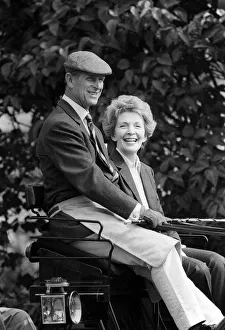 Prince Philip the Duke of Edinburgh with First Lady Nancy Reagan in his carriage during Prince Philip the Duke of Edinburgh with First Lady Nancy Reagan in his carriage during