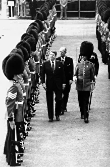 Prince Philip Duke of Edinburgh June 1982 with American President Ronald Regan on State Prince Philip Duke of Edinburgh June 1982 with American President Ronald Regan on State