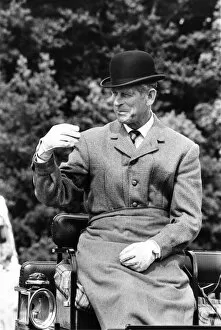 Prince Philip, Duke of Edinburgh, at the Lowther horse driving trails