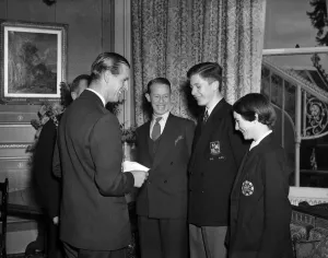 Prince Philip, Duke of Edinburgh at a pillar box presentation. 6th November 1953 Prince Philip, Duke of Edinburgh at a pillar box presentation. 6th November 1953