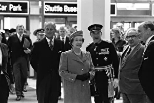 Images Dated 24th March 1989: Prince Philip, Duke of Edinburgh and Queen Elizabeth II visit the new exhibition halls at