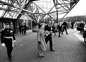 Images Dated 24th March 1989: Prince Philip, Duke of Edinburgh and Queen Elizabeth II visit the new exhibition halls at