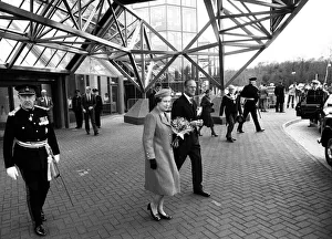 Images Dated 24th March 1989: Prince Philip, Duke of Edinburgh and Queen Elizabeth II visit the new exhibition halls at