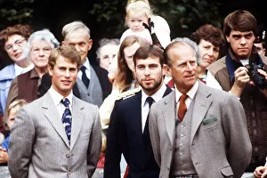 Prince Philip, the Duke of Edinburgh, with his two sons Prince Edward Prince Philip, the Duke of Edinburgh, with his two sons Prince Edward