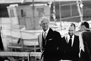 Images Dated 12th April 1990: Prince Philip, Duke of Edinburgh, visits Blyth Yacht Club in Northumberland 12th