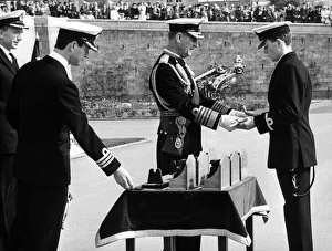 Images Dated 10th April 1992: Prince Philip, Duke of Edinburgh visits Britannia Royal Naval College, Dartmouth