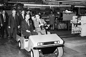 Images Dated 6th March 1987: Prince Philip, Duke of Edinburgh visits the Jaguar assembly plant at Browns Lane