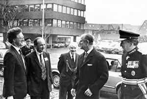 Prince Philip, Duke of Edinburgh, is welcomed to the North Housing Association'