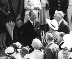 Prince Philip meeting guest at Buckingham Palace garden party - 20/07/1977 Prince Philip meeting guest at Buckingham Palace garden party - 20/07/1977