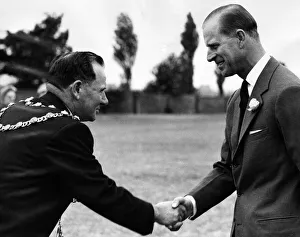 Prince Philip meets the Mayor of Darlington. 25th June 1960 Prince Philip meets the Mayor of Darlington. 25th June 1960