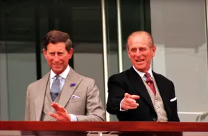 01478 Gallery: Prince Philip pictured at Epson race track with Prince Charles. May 1994