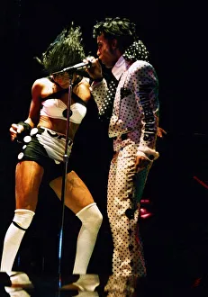 Images Dated 25th July 1988: Prince Pop Singer Songwriter in concert at Wembley Arena with backing singer Cat