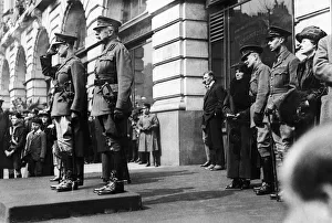 The Prince of Wales and General Haig seen here taking the saluting on the steps of The Prince of Wales and General Haig seen here taking the saluting on the steps of