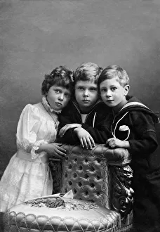 Prince of Wales with Prince Albert and Princess Mary pose for a portrait Prince of Wales with Prince Albert and Princess Mary pose for a portrait