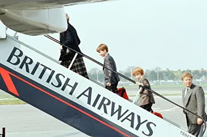 Prince William and Prince Harry board aircraft at London Heathrow Airport Prince William and Prince Harry board aircraft at London Heathrow Airport