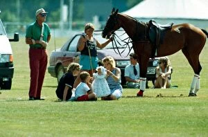 Images Dated 21st July 1989: Prince William with Princess Beatrice at Windsor Horse Watching