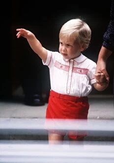 Images Dated 16th September 1984: Prince William September 1984 visiting his mother at hospital after the birth of