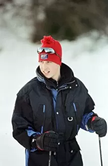Images Dated 2nd January 1998: Prince William on the ski slopes of Klosters during an official photocall. January 1998
