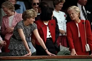 Images Dated 7th July 1991: Princes Diana attends the Mens Singles Final between Michael Stich