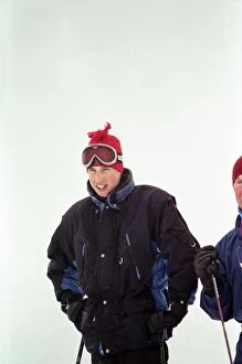 Images Dated 26th March 1998: Princes William pictured during a skiing holiday with his father Prince Charles