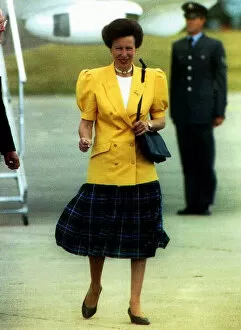 Images Dated 14th July 1992: Princess Anne having just got off the plane at Yorkshire