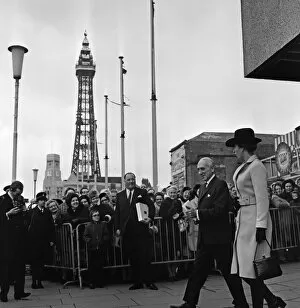 Images Dated 3rd February 1971: Princess Anne visits a gift fair in Blackpool, Lancashire. 3rd February 1971