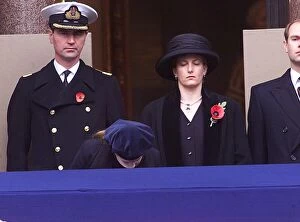 Images Dated 14th November 1999: Princess Beatrice faints during Remembrance Day Service Whitehall, November 1999