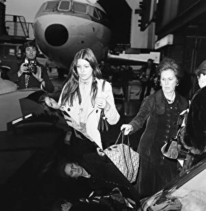 Images Dated 24th January 1973: Princess Caroline of Monaco arriving at Heathrow Airport with her mother from Nice to