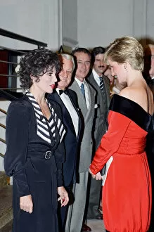 Images Dated 24th September 1990: Princess Diana with actress Joan Collins after a charity performance of the play Private