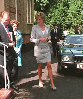 Images Dated 20th June 1995: Princess Diana arrives to open the Depaul Trusts Willesden Hostel in London which