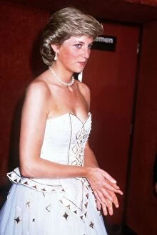 Diana Princess Of Wales Collection: Princess Diana attends the Royal Premiere of the latest James Bond film The Living
