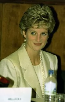 Diana Princess Of Wales Collection: Princess Diana at the European Parliament in Brussels, Belgium